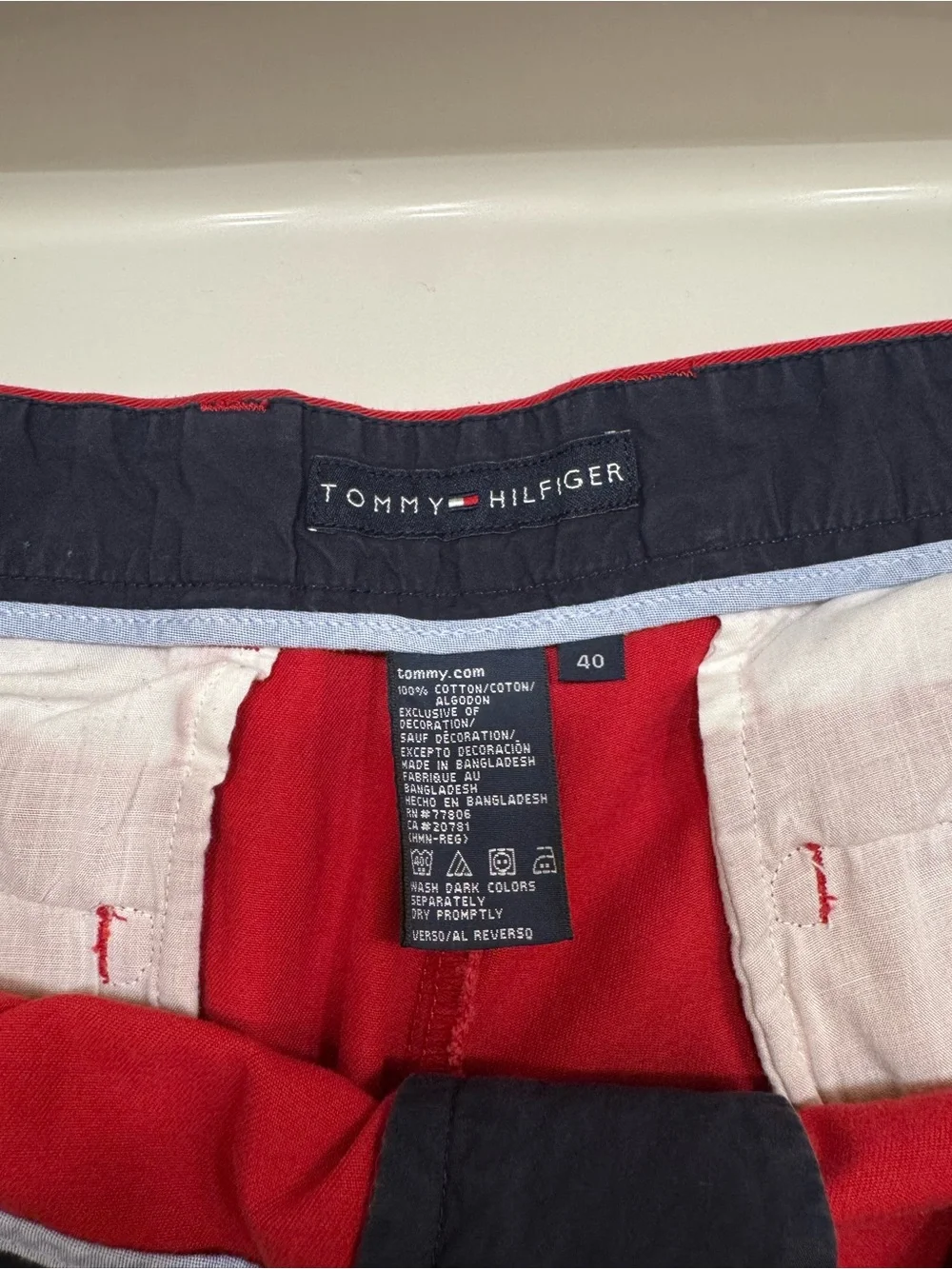 Tommy Hilfiger Red Khaki Shorts